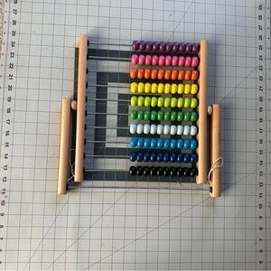classic wooden abacus, Montessori counting frame all natural paint
